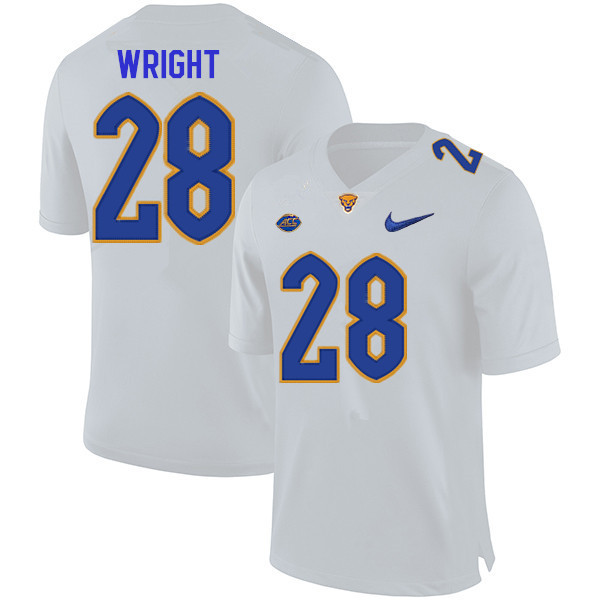 Men #28 Kyi Wright Pitt Panthers College Football Jerseys Sale-White